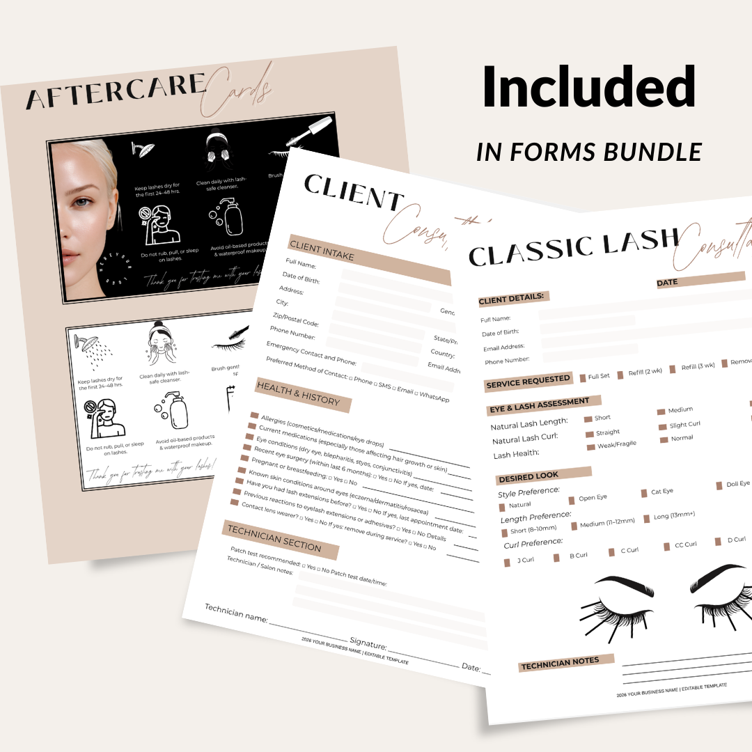 LASH TECH FORMS BUNDLE